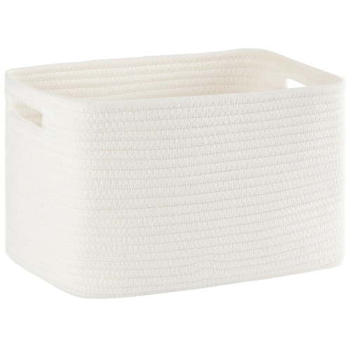 CHERISHGARD Cotton Storage Baskets,13 x 9 x 7.8 Inch, Woven Closet Organizers,Baskets for Organizing, Colorful Baskets for Baby Room