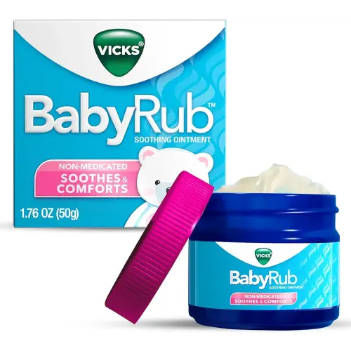 Vicks BabyRub Chest Rub Ointment with Soothing Aloe, Eucalyptus, Lavender, and Rosemary, from the makers of VapoRub, 1.76 oz