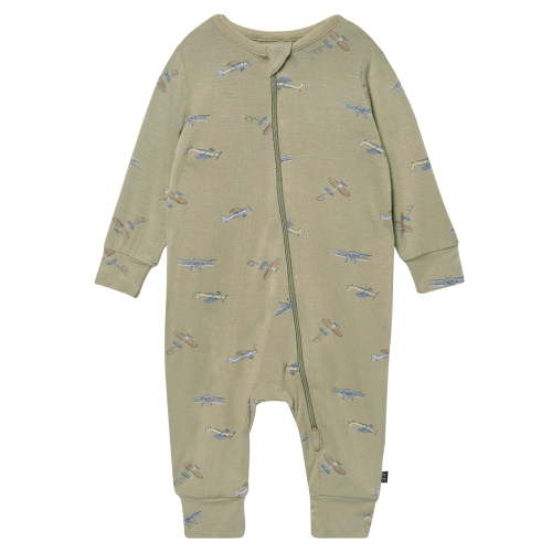 Modern Moments by Gerber Baby Neutral Super Soft Viscose Two-Way Zip Coverall, Sizes Newborn - 24 Months