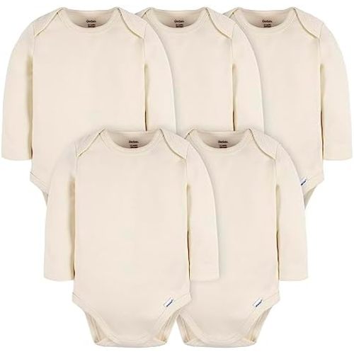 Gerber Unisex Baby Long Sleeve Solid Onesies Multi-pack Interlock 180 Gsm