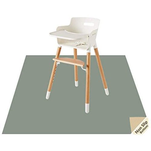 Splat Mat for Under High Chair/Arts/Crafts by CLCROBD, 51" Baby Anti-Slip Food Splash and Spill Mat for Eating Mess, Waterproof Floor Protector and Table Cloth (Gray)