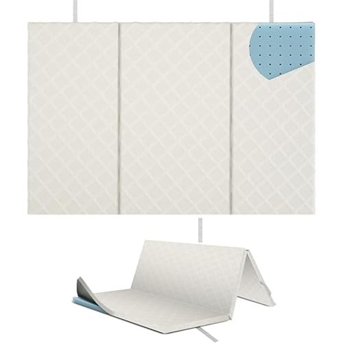 Sleepah Pack and Play Mattress Waterproof & Washable Cover Foldable Tri-Fold Pad 38 x 26 x 1.5 Pad for Babies and Toddlers Play Yards Mattresses Fits Most Playpens with Cary Bag