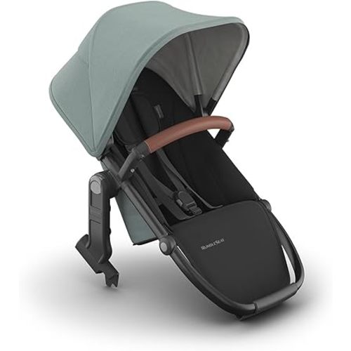 UPPAbaby RumbleSeat V3 Second Lower Seat - Compatible with Vista V2 and Vista V3 - All-Weather Seat + Magnetic Buckle – Adapters Included - Kenzi (Mystic Aqua/Carbon Frame/Saddle Leather)