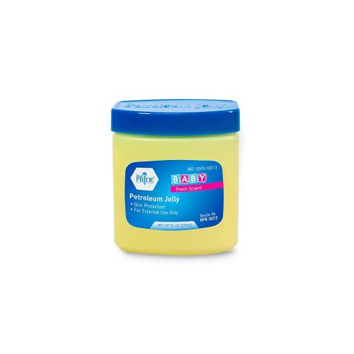 MED PRIDE Large Baby Petroleum Jelly Tub for Newborn, Skin Protectant & Moisturizer with Fresh Baby Scent for Dry Skin & Diaper Rash, 8 Oz