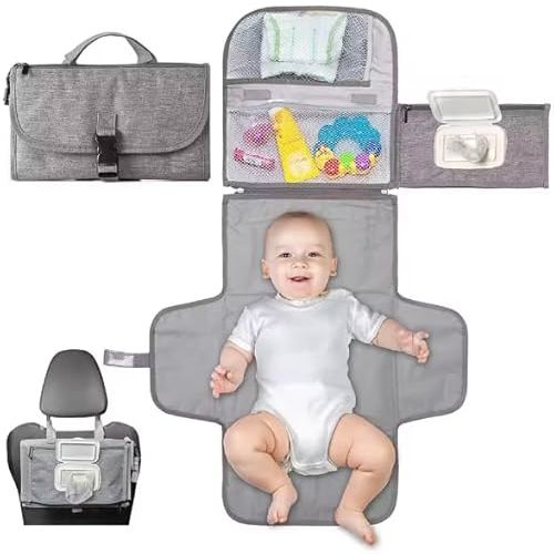 3 Pack Portable Changing Pad for Baby, Travel Changing Station, with Stroller Hook and Bag Dispenser