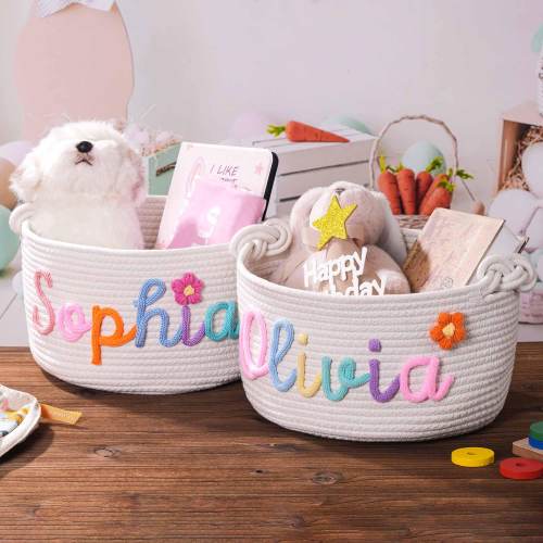 Baby Shower Gift Basket, Personalized Basket, baby Gift Basket, Newborn Name Baby Basket Gift, Pet Basket,Custom Name Basket, New Baby Gift