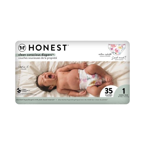 The Honest Company Clean Conscious Diapers Club Box - Size 1, Rose Blossom Print