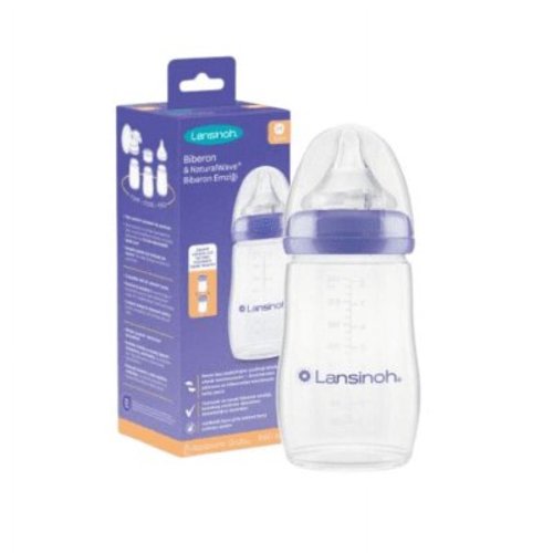 Lansinoh Natural Wave Baby Glass Bottle 240 ml