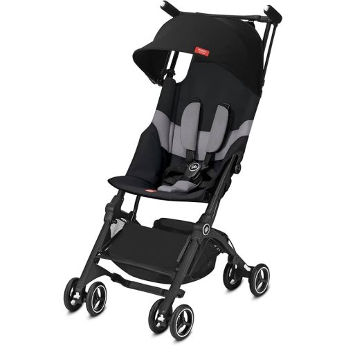gb Pockit+ All-Terrain, Ultra Compact Lightweight Travel Stroller with Canopy and Reclining Seat in Velvet Black