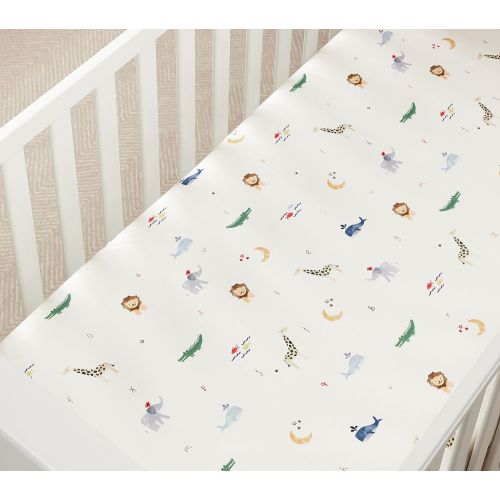 Animal ABC Organic Crib Fitted Sheet I Individual