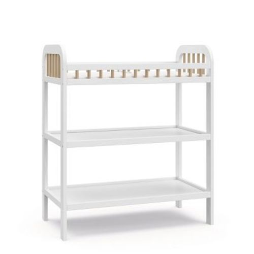 Storkcraft Pasadena Changing Table With Water-resistant Changing Pad - White/driftwood