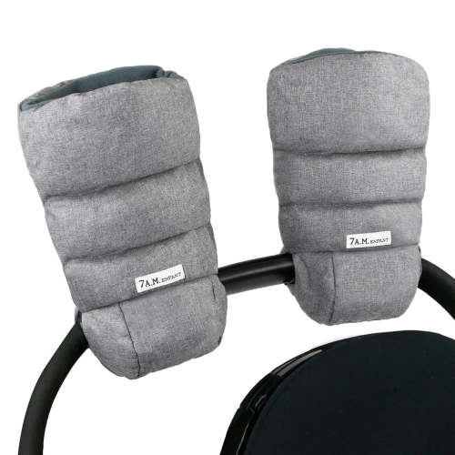 7AM Enfant Stroller Warmmuffs Gloves - Anti-Freeze Stroller Mittens in Heather Grey