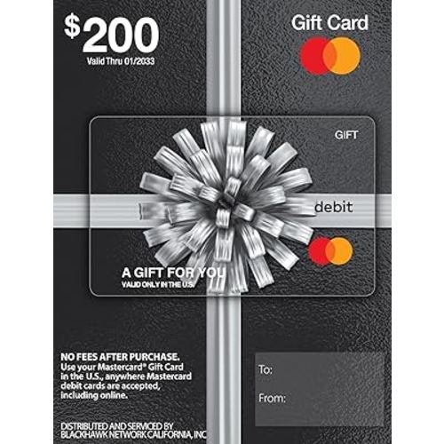 $200 Mastercard Gift Card (plus $6.95 Purchase Fee)