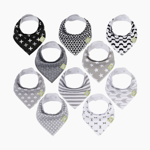KeaBabies Organic Bandana Bibs (10 Pack) - Monos, 10