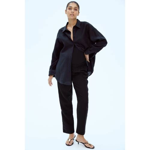 MAMA LINEN-BLEND PANTS
