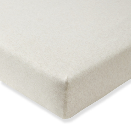 Solid Organic Cotton Fitted Crib Sheet Oatmeal