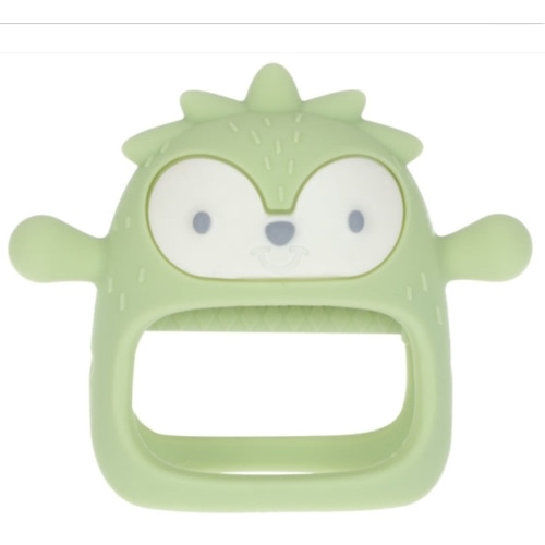 Wrist Grip Teething Mitten - Green Hedgehog