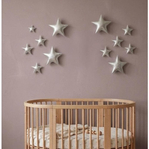 12 Stars Wall Hanging, Sky Nursery Decor,Baby Shower,Nursery wall hanging,fabric soft stars