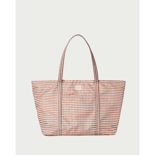 Dina Brown Gingham Travel Tote | Totes | Handbags
