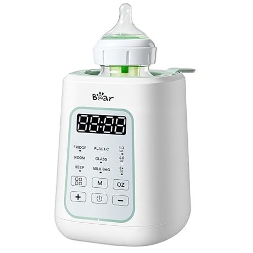Bear Bottle Warmer, Baby Milk Warmer Breastmilk Bag Formula Fast Warming for New Born Baby Bottles, Time Temp Control Automatic Shut Off at Home Use