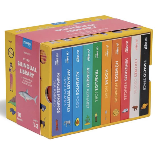 My First Bilingual Library: A Spanish-English Vocabulary Board Book Set of Colors, Numbers, Animals, ABCs, and More (Si Sabo Kids)