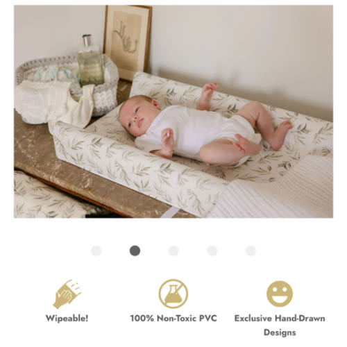 Linen Leaves Contour Change Pad | The Gilded Bird – The Gilded Bird US