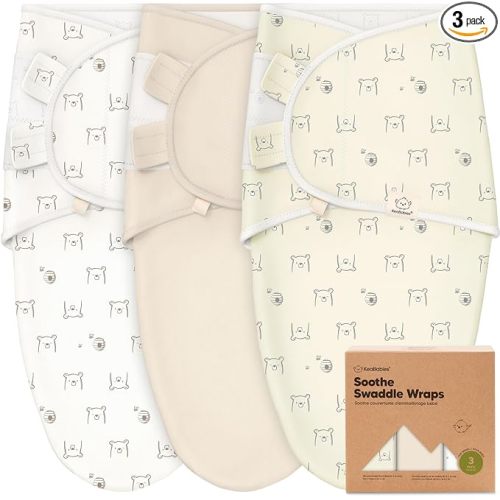 3-Pack Organic Baby Swaddle Sleep Sacks - Swaddles for Newborns, Infant 0-3 Months, Baby Girls, Boys, Soft & Snug Newborn Sleep Sack, Nursery Swaddling Blankets (Bumble Bear)