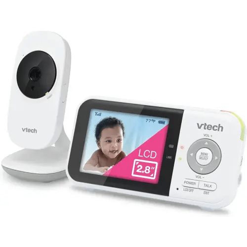 VTech VM819 Baby Monitor, 2.8” Screen, Night Vision, 2-Way Audio, Temperature Sensor and Lullabies, Secure Transmission No WiFi