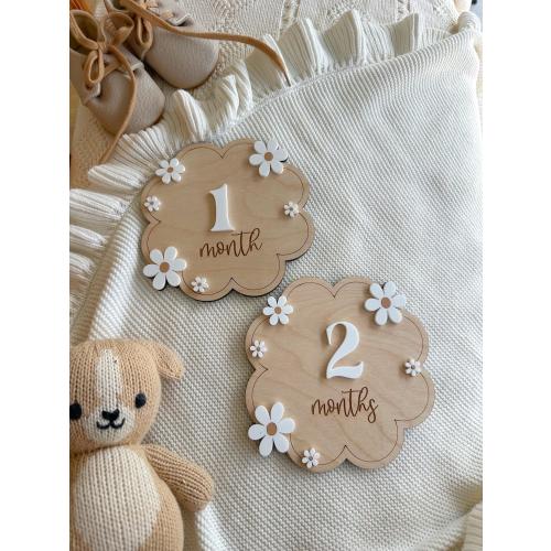 Baby Milestone Marker (All white, months only)