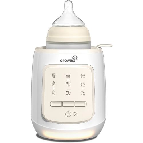 GROWNSY Bottle Warmer, 9-in-1 Water Bath Nutri Baby Bottle Warmer, Fast & Easy Milk Warmer for Breastmilk& Formula, Warms Baby Milk to Body Temp and Maintain Nutrients - Beige