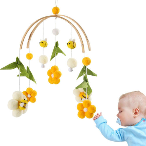 Baby Mobile Bell Hanging Crib Mobile Bee Flower Nursery Crib Cot Mobile Toy