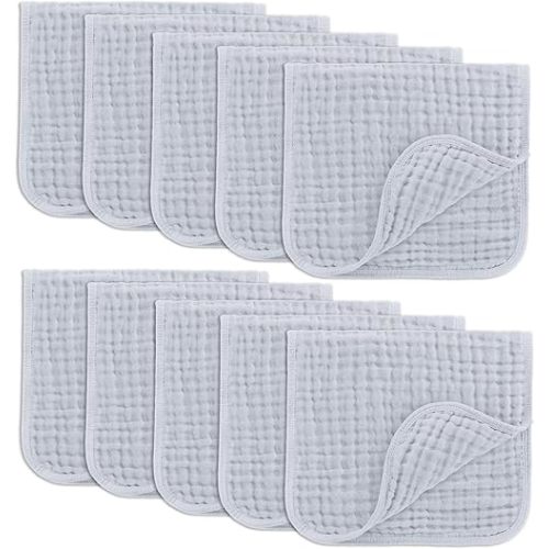 Comfy Cubs Muslin Burp Cloths- Slate