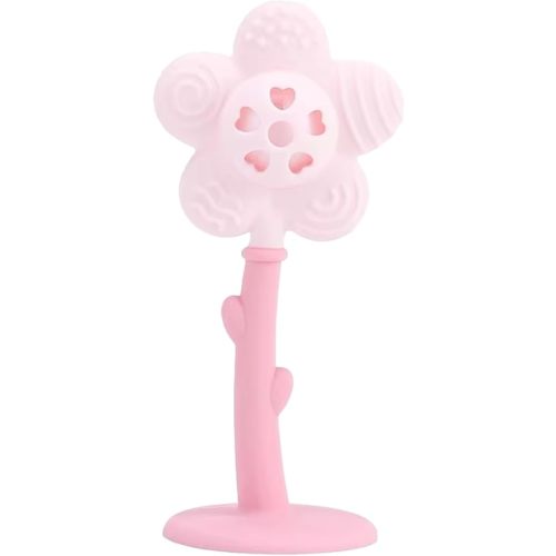 Lily The Flower Baby Rattle Toy | 2-in-1 Silicone Rattle & Teether | Infant Sensory Toy for 0-6 Months | BPA-Free & Safe (Pink)