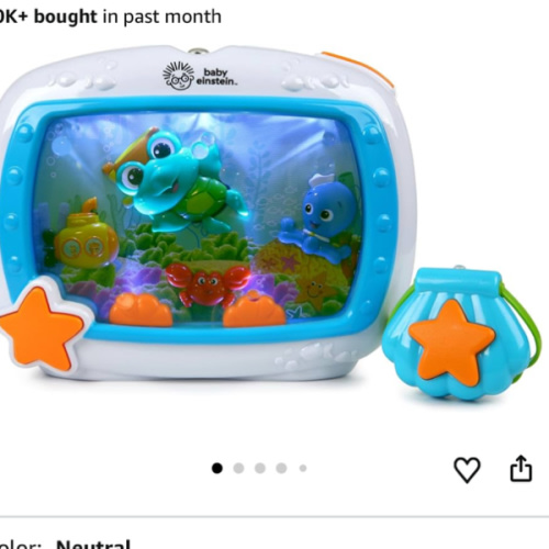 Baby Einstein Sea Dreams Soother Musical Crib Toy and Sound Machine, Newborn and up