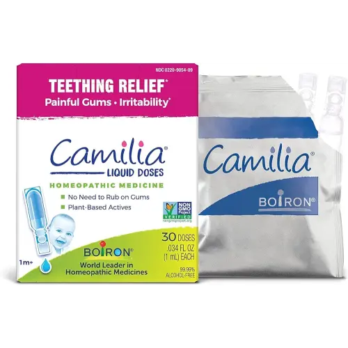 Boiron Camilia Teething Drops for Daytime and Nighttime Relief of Painful or Swollen Gums and Irritability in Babies - 30 Count