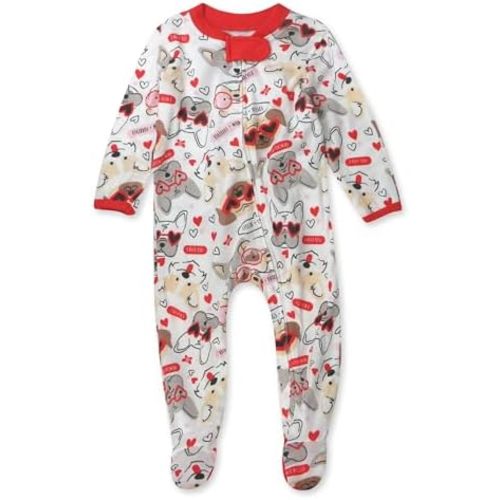 HonestBaby Baby Holiday Sleep and Play Footed Holiday Pajamas One-piece Sleeper Zip-front Organic Cotton Pjs