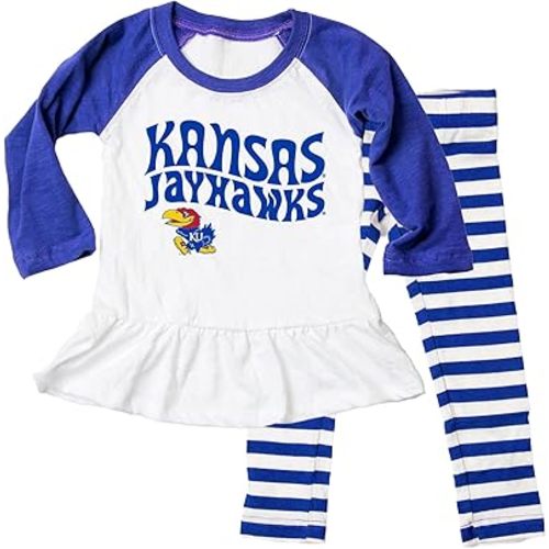 Wes and Willy NCAA Infant Girls Ruffle Raglan Set,