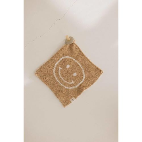 Forever French Baby | Lovey | Pacifier Holder | Lovey Gifts | Boy & Girl | Ideal for Age 0 Months & Up | Microfiber Feather Yarn (Just Smile Tan)