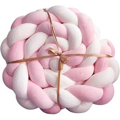 Updated Multi -Purpose Knot Pillow, 4 Thicker Braids Care Knot Pillow Ball,Decorative Pillows That Provide Decoration and Support,MixColours3-78inch
