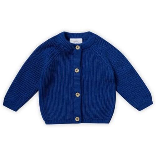 Stellou & friends 100% Cotton Chunky Ribbed Knitted Cardigan for Boys & Girls Ages 0-6 Years