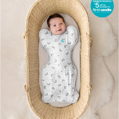 Swaddle Up™ 1.0 TOG Cotton White Rainbow Dream