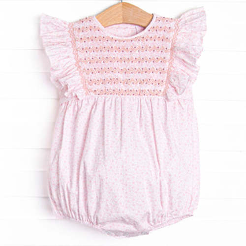 Peony for Your Thoughts Smocked Bubble, Pink – Stitchy Fish