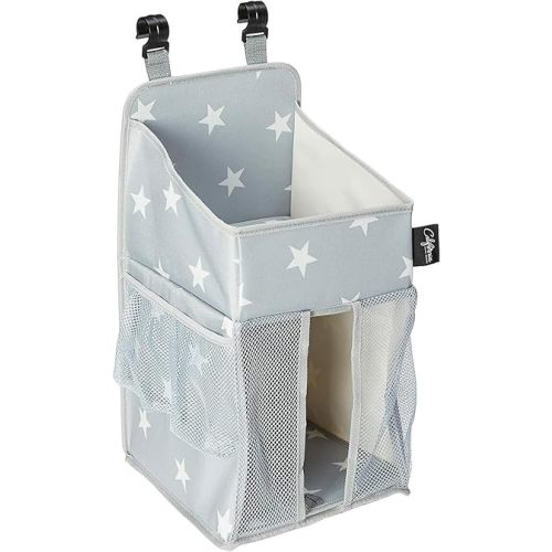 Star Pattern Diaper Caddy and Nursery Organizer for Newborn Baby Essentials, Hang on Crib, Baby Bed. Changing Table or wall. Multiple Pockets to Store Wipes, Creams, Lotions, Toys and more.