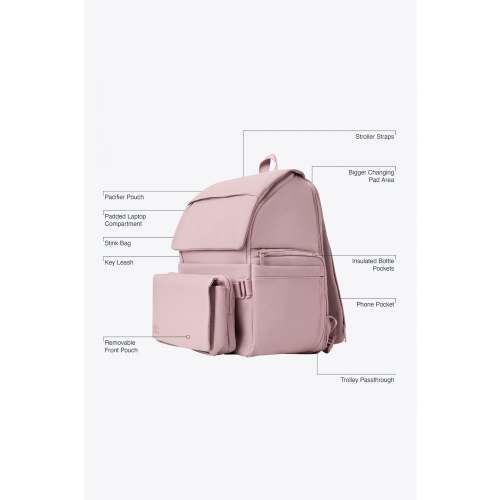 BÉIS 'The Ultimate Diaper Backpack' in Atlas Pink - Best Pink Backpack Diaper Bag