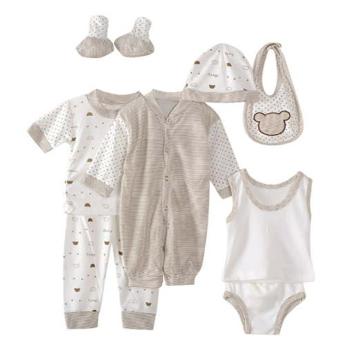 Ketyyh-chn99 0-3 Months Baby Layette Shower Clothing Set 8Pcs Unisex Girls Boy Grow Comfort Soft Clothes Cartoon Outfits Gift Khaki Khaki,