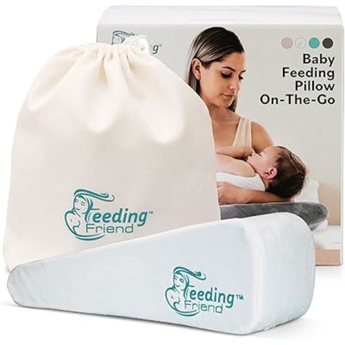 Self Inflatable Baby Feeding Pillow for Breastfeeding and Bottle Feeding - Arm Support for Any Nursing Position - Compact, Portable, Ideal for Travel and Baby Feeding On-The-Go.