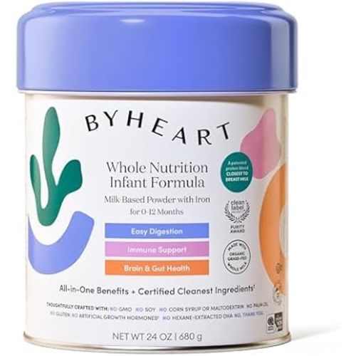 ByHeart Infant Formula Powder for Infants 0-12 Months, Made With Organic Whole Milk, Clean Label Project Certified, Closest-to-Breast Milk Baby Formula Patented Protein Blend, 24 Ounce (Pack of 3)