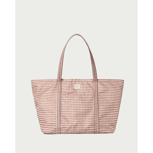 Dina Brown Gingham Travel Tote