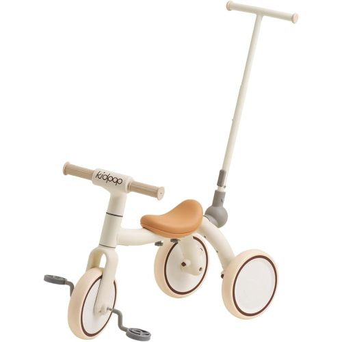 Kidpop Pony 4-in-1 Kids Tricycle Bike Stroller with Handle Push Bike for Toddlers 1-3 Award Winning Balance Bike Best Gift for Toddler (White)