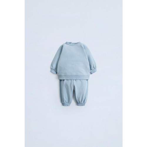 SWEATSHIRT AND JOGGER PANTS MATCHING SET - Light blue | ZARA United States